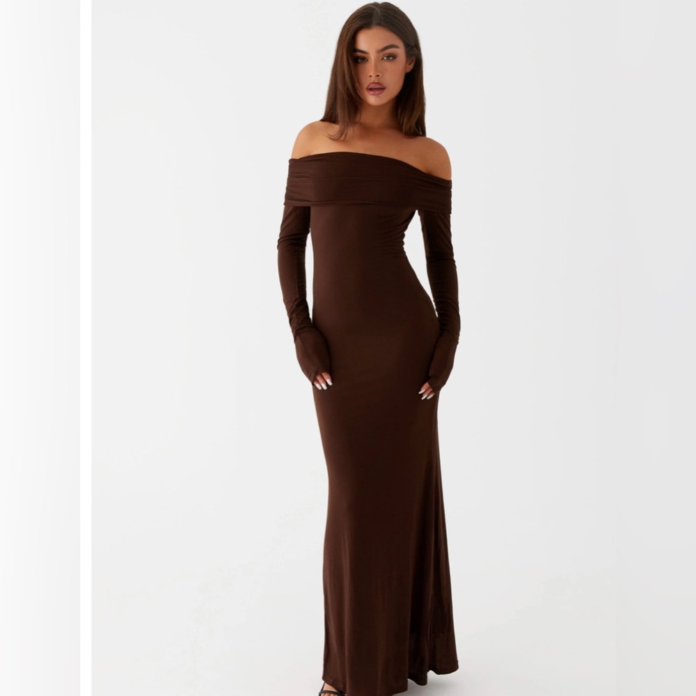 Peppermayo Cocoa Long Sleeve Maxi Dress - Chocolate